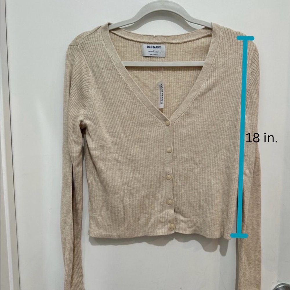 Old Navy Light Tan Knit Cardigan - Picture 4 of 4
